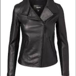 Mackage Sandy Asymmetrical Zip Leather Jacket